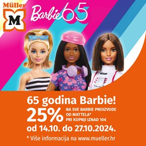 Müller: 25% na sve Barbie<br/>proizvode od Mattela